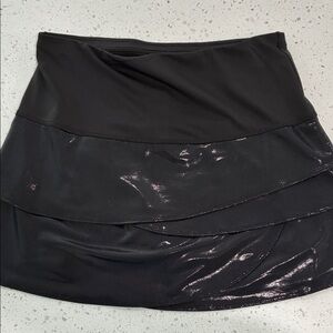 Lucky in Love Shiny Black Mini Skirt